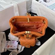 Okify Chanel Orange Leather Matelasse Backpack with Mini Pouch Bag 16x16.5x11.5cm  - 4