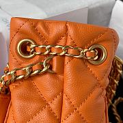 Okify Chanel Orange Leather Matelasse Backpack with Mini Pouch Bag 16x16.5x11.5cm  - 2