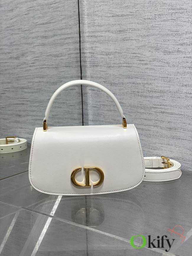 Okify Dior Small 30 Montaigne Avenue Top Handle Bag in White 19*8*9cm  - 1