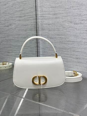 Okify Dior Small 30 Montaigne Avenue Top Handle Bag in White 19*8*9cm 