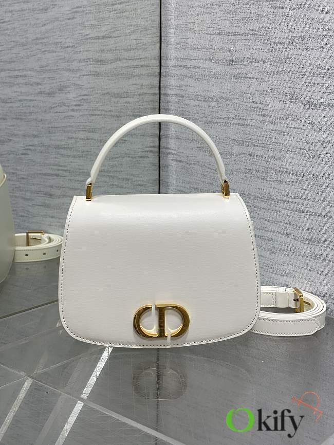 Okify Dior Medium 30 Montaigne Avenue Top Handle Bag in White 19*8*12cm - 1