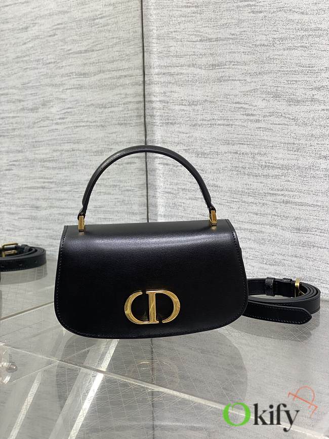 Okify Dior Small 30 Montaigne Avenue Top Handle Bag in black 19*8*9cm  - 1