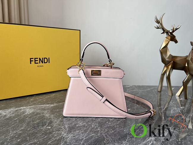 Okify Fendi Peekaboo ISeeU Ultra Small Bag in pink 11x20x15cm - 1