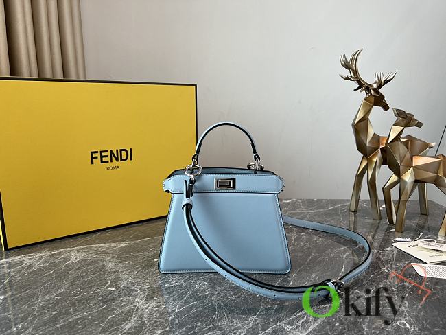 Okify Fendi Peekaboo ISeeU Ultra Small Bag in light blue 11x20x15cm - 1