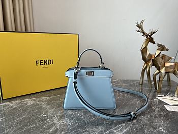 Okify Fendi Peekaboo ISeeU Ultra Small Bag in light blue 11x20x15cm