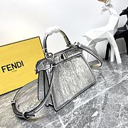 Okify Fendi Peekaboo ISeeU Ultra Small Bag in silver 11x20x15cm - 4