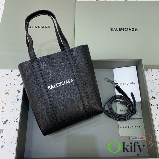 Okify Balenciaga Mini Everyday Shopper Tote Bag Black 19x10x21cm - 1