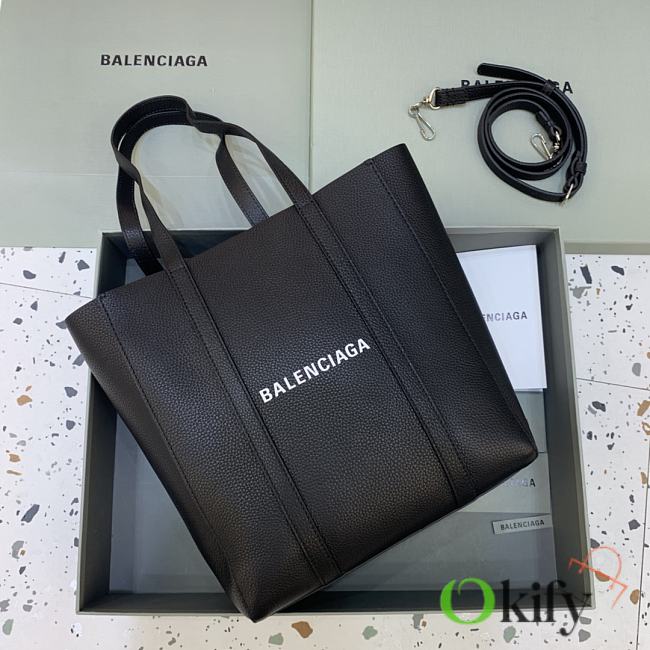 Okify Balenciaga Everyday Shopper Tote Bag Black 24.5x12x28cm - 1