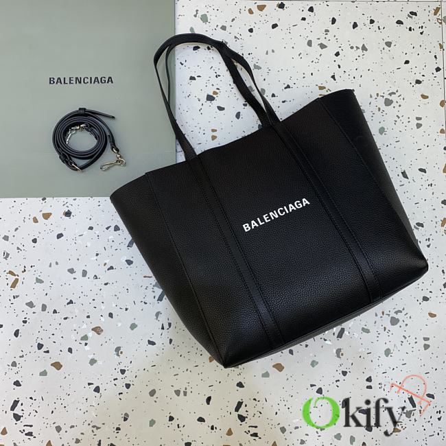 Okify Balenciaga Large Everyday Shopper Tote Bag Black 30x12x32cm - 1