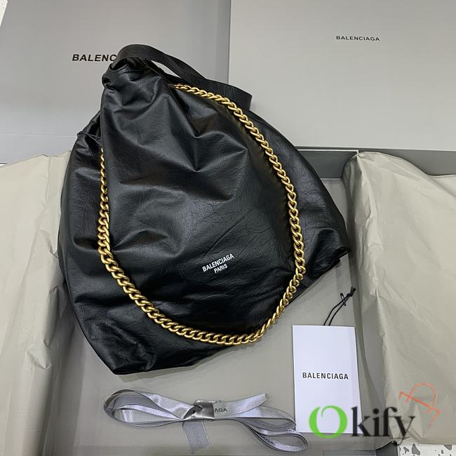 Okify Balenciaga Women's Crush Large Tote Bag in Black 35x13x40 cm  - 1