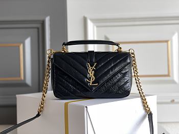 Okify YSL College mini chain bag in shiny crackled leather 20x13x3cm