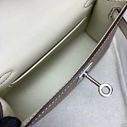 Okify Hermes Mini Kelly Epsom tricolor in cement 20cm - 2