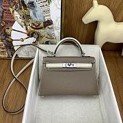 Okify Hermes Mini Kelly Epsom tricolor in cement 20cm - 1