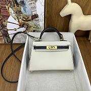 Okify Hermes Mini Kelly Epsom tricolor in white 20cm - 1