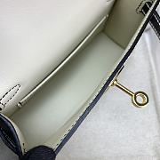 Okify Hermes Mini Kelly Epsom tricolor in white 20cm - 2