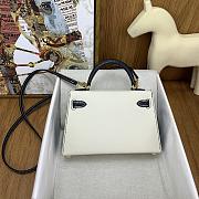 Okify Hermes Mini Kelly Epsom tricolor in white 20cm - 3