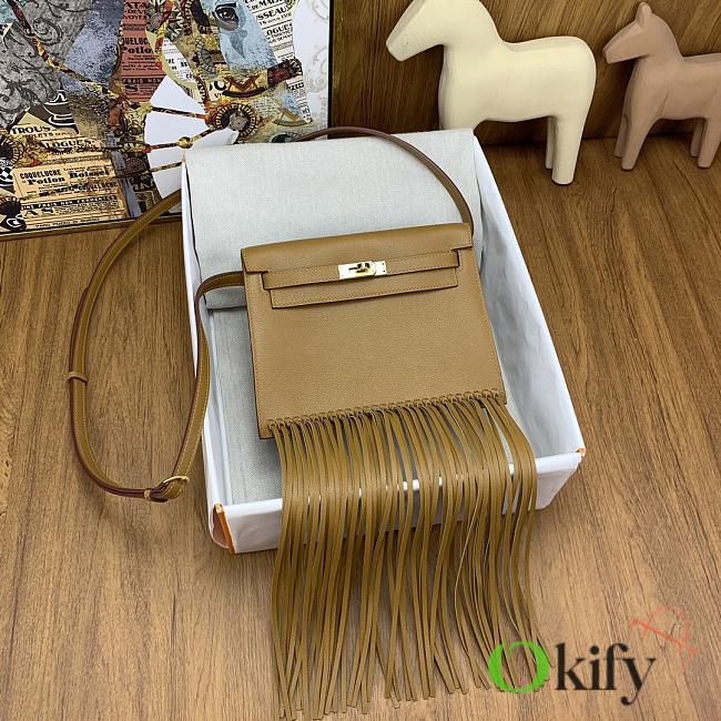 Okify Hermes Kelly Danse Anate Sesame Swift Gold Hardware 21.5x16.5x7cm - 1