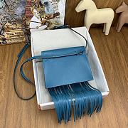 Okify Hermes Kelly Danse Anate Blue Swift Silver Hardware 21.5x16.5x7cm - 2