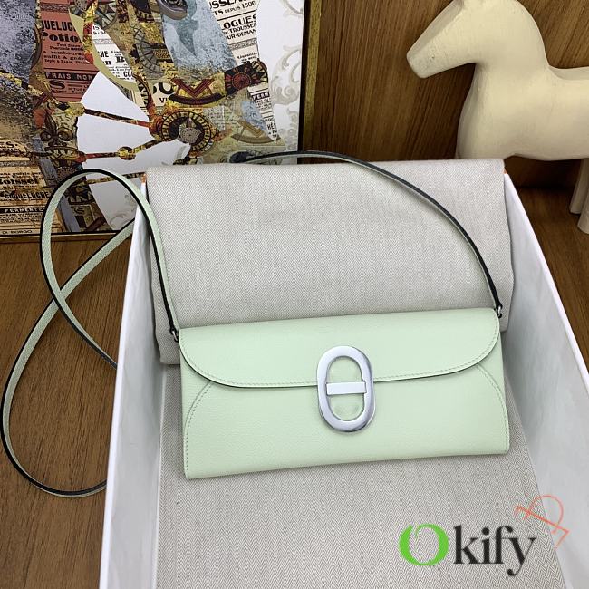 Okify Hermes Chaine D'Ancre To Go Wallet in bubble green 24x11x2.5 cm - 1