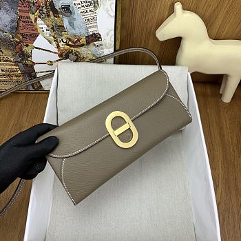 Okify Hermes Chaine D'Ancre To Go Wallet in beige gold buckle 24x11x2.5 cm