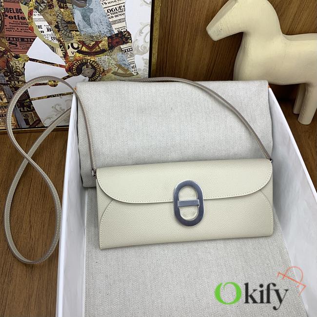 Okify Hermes Chaine D'Ancre To Go Wallet in white silver buckle 24x11x2.5 cm - 1