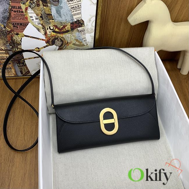 Okify Hermes Chaine D'Ancre To Go Wallet in black gold buckle 24x11x2.5 cm - 1