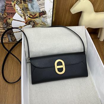 Okify Hermes Chaine D'Ancre To Go Wallet in black gold buckle 24x11x2.5 cm