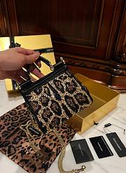 Okify Dolce & Gabbana Mini Sicily Leopard Print Handbag 14*6*16cm - 4