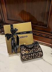 Okify Dolce & Gabbana Small Sicily Leopard Print Handbag 18*11*6cm - 1