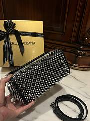 Okify Dolce&Gabbana Black Small Sicily Elongated Crystals Bag 20x16x8cm - 2