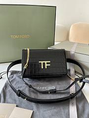 Okify Tom Ford Palmellato Crocodile Shoulder Bag In Black 16x10x4cm - 1