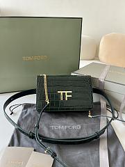 Okify Tom Ford Palmellato Crocodile Shoulder Bag In Green 16x10x4cm - 1