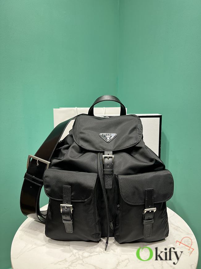 Okify Prada Nylon Black Backpack 34x39x15 cm - 1