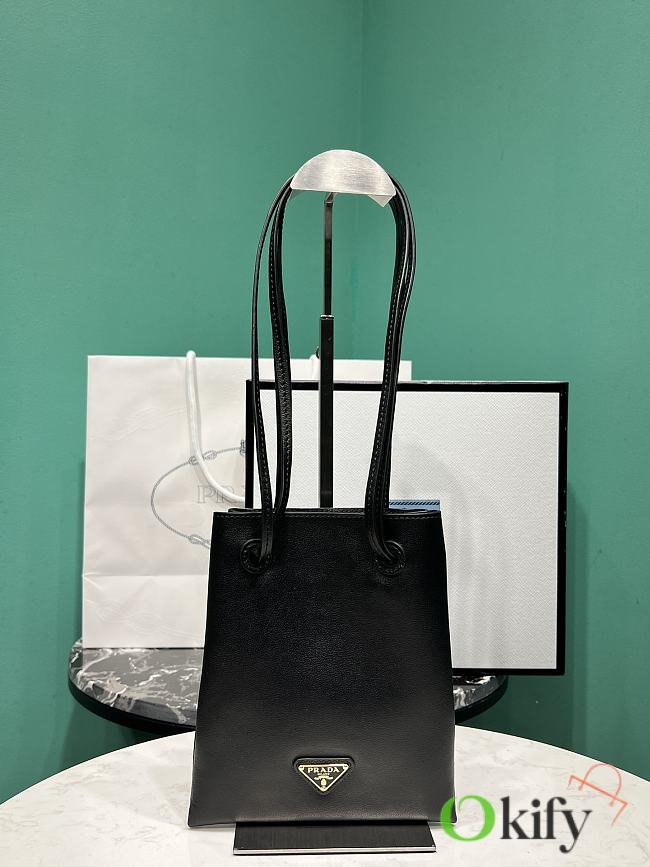 Okify Prada Mini Tote Bag in black 17x20cm  - 1