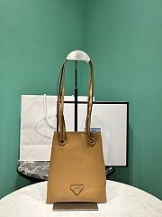 Okify Prada Mini Tote Bag in brown 17x20cm  - 1