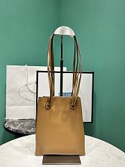 Okify Prada Mini Tote Bag in brown 17x20cm  - 4