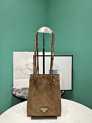 Okify Prada Mini Tote Bag in dark brown 17x20cm  - 1