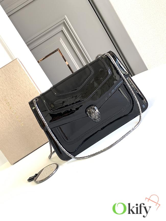 Okify Bvlgari Serpenti Forever Handbag in black 25x17x8cm - 1