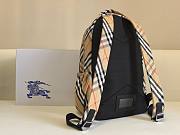 Okify Burberry Check Nylon Backpack in sand color 31x16x46cm - 3