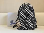 Okify Burberry Check Nylon Backpack in black color 31x16x46cm - 1