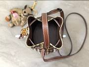 Okify Burberry Bucket Bag in checkered pattern brown 16.5x11x18.5 cm - 4