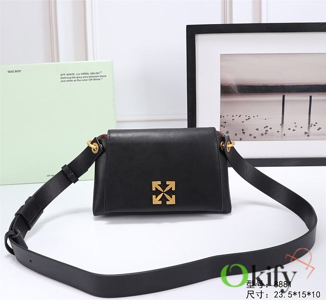 Okify Off White Arrow Shoulder Bag In Black 23.5x15x10 cm - 1