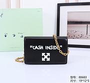 Okify Off White Jitney 0.5 Quote Black Shoulder Bag Cash Inside White Buckle 19x12x5 cm - 1