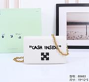 Okify Off White Jitney 0.5 Quote White Shoulder Bag Cash Inside Black Buckle 19x12x5 cm - 1