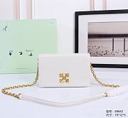 Okify Off White Jitney 0.5 Wallet In White With Gold Buckle 19x12x5cm - 1