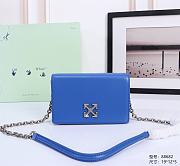 Okify Off White Jitney 0.5 Wallet In Blue With Silver Buckle 19x12x5cm - 1