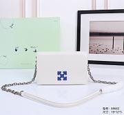 Okify Off White Jitney 0.5 Wallet In White With Blue Buckle 19x12x5cm - 1