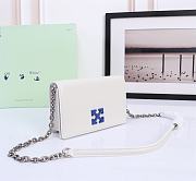 Okify Off White Jitney 0.5 Wallet In White With Blue Buckle 19x12x5cm - 3