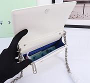 Okify Off White Jitney 0.5 Wallet In White With Blue Buckle 19x12x5cm - 2