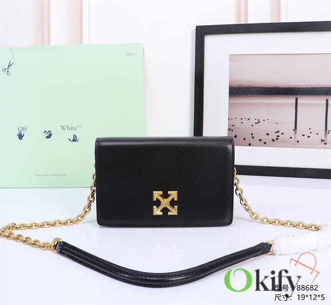 Okify Off White Jitney 0.5 Wallet In Black With Gold Buckle 19x12x5cm - 1